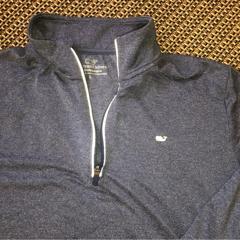 Vineyard Vines Men's Light Blue Quarter-Zip Pullover